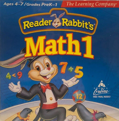 READER RABBIT'S MATH 1 AGES 4-7 1997 V2.02 PC GAME +1Clk Windows 11 10 8 7 Vista XP Install