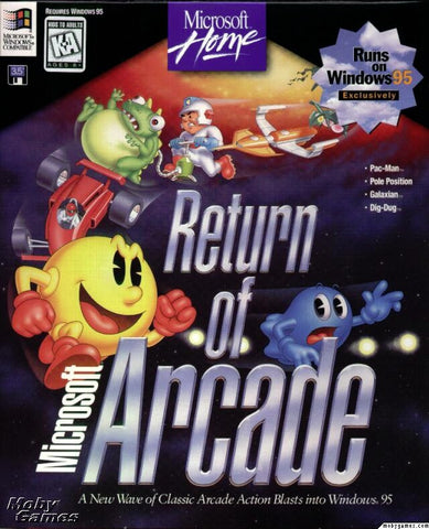MICROSOFT RETURN OF ARCADE PAC MAN DIG DUG +1Clk Windows 11 10 8 7 Vista XP Install